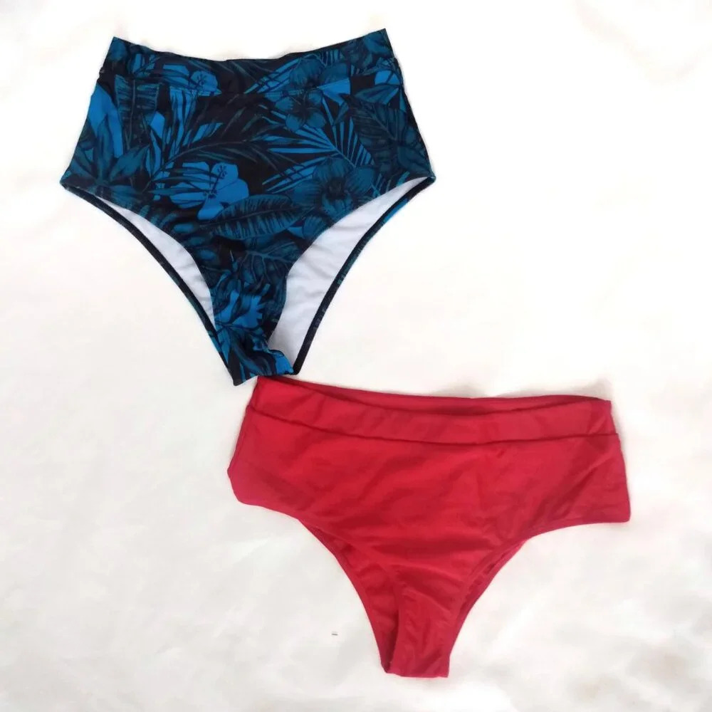 Bundle of 2 high rise bathing suit BOTTOMS L NWOT